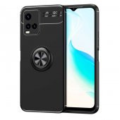 Vivo Y33S Kılıf Zore Ravel Yüzüklü Magnetic Standlı Silikon Kapak - 1