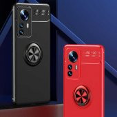 Xiaomi Mi 12 Pro Kılıf Zore Ravel Yüzüklü Magnetic Standlı Silikon Kapak - 2