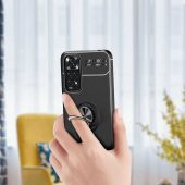 Xiaomi Redmi Note 11 Global Kılıf Zore Ravel Yüzüklü Magnetic Standlı Silikon Kapak - 2