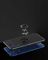 Galaxy M52 Kılıf Zore Ravel Yüzüklü Magnetic Standlı Silikon Kapak - 3