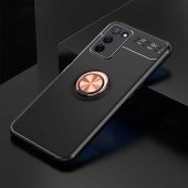 Oppo A55 5G Kılıf Zore Ravel Yüzüklü Magnetic Standlı Silikon Kapak - 3