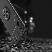 Vivo Y53S 4G Kılıf Zore Ravel Yüzüklü Magnetic Standlı Silikon Kapak - 4
