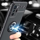 Xiaomi Poco X3 GT Kılıf Zore Ravel Yüzüklü Magnetic Standlı Silikon Kapak - 4