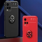 Vivo Y33S Kılıf Zore Ravel Yüzüklü Magnetic Standlı Silikon Kapak - 5