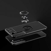Galaxy S22 Plus Kılıf Zore Ravel Yüzüklü Magnetic Standlı Silikon Kapak - 8