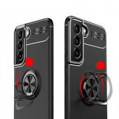 Galaxy S22 Plus Kılıf Zore Ravel Yüzüklü Magnetic Standlı Silikon Kapak - 9