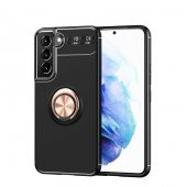 Galaxy S22 Plus Kılıf Zore Ravel Yüzüklü Magnetic Standlı Silikon Kapak - 12