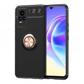 Vivo V21E Kılıf Zore Ravel Yüzüklü Magnetic Standlı Silikon Kapak - 1