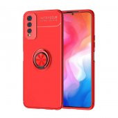 Vivo Y11S Kılıf Zore Ravel Yüzüklü Magnetic Standlı Silikon Kapak - 1