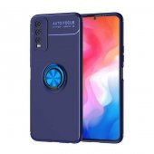 Vivo Y20 Kılıf Zore Ravel Yüzüklü Magnetic Standlı Silikon Kapak - 11