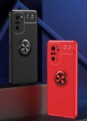Xiaomi Mi 11İ Kılıf Zore Ravel Yüzüklü Magnetic Standlı Silikon Kapak - 5