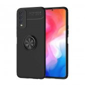 Vivo Y11S Kılıf Zore Ravel Yüzüklü Magnetic Standlı Silikon Kapak - 9