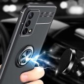 Oppo A74 4G Kılıf Zore Ravel Yüzüklü Magnetic Standlı Silikon Kapak - 6