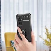 Xiaomi Redmi Note 10 Pro Kılıf Ravel Yüzüklü Magnetic Standlı Silikon Kapak - 5