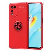 Oppo A54 4G Kılıf Zore Ravel Yüzüklü Magnetic Standlı Silikon Kapak - 11