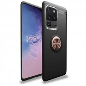 Samsung Galaxy S20 Ultra Kılıf Ravel Yüzüklü Magnetic Standlı Silikon Kapak - 6