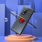 Samsung Galaxy S20 Ultra Kılıf Ravel Yüzüklü Magnetic Standlı Silikon Kapak - 8