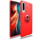 Huawei P30 Kılıf Ravel Yüzüklü Magnetic Standlı Silikon Kapak - 1
