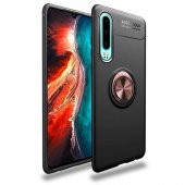 Huawei P30 Kılıf Ravel Yüzüklü Magnetic Standlı Silikon Kapak - 8