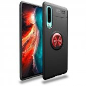 Huawei P30 Kılıf Ravel Yüzüklü Magnetic Standlı Silikon Kapak - 9