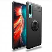 Huawei P30 Kılıf Ravel Yüzüklü Magnetic Standlı Silikon Kapak - 10
