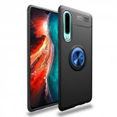 Huawei P30 Kılıf Ravel Yüzüklü Magnetic Standlı Silikon Kapak - 11