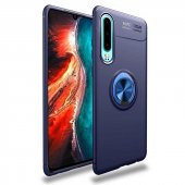 Huawei P30 Kılıf Ravel Yüzüklü Magnetic Standlı Silikon Kapak - 12