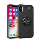 Apple iPhone XS Max 6.5 Kılıf Ravel Yüzüklü Magnetic Standlı Silikon Kapak - 2
