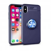 Apple iPhone XS Max 6.5 Kılıf Ravel Yüzüklü Magnetic Standlı Silikon Kapak - 4