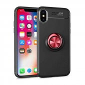 Apple iPhone XS Max 6.5 Kılıf Ravel Yüzüklü Magnetic Standlı Silikon Kapak - 5
