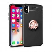 Apple iPhone XS Max 6.5 Kılıf Ravel Yüzüklü Magnetic Standlı Silikon Kapak - 6