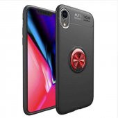 Apple iPhone XR 6.1 Kılıf Ravel Yüzüklü Magnetic Standlı Silikon Kapak - 1