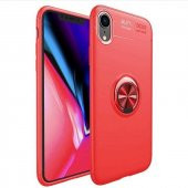 Apple iPhone XR 6.1 Kılıf Ravel Yüzüklü Magnetic Standlı Silikon Kapak - 3