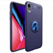 Apple iPhone XR 6.1 Kılıf Ravel Yüzüklü Magnetic Standlı Silikon Kapak - 4