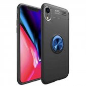 Apple iPhone XR 6.1 Kılıf Ravel Yüzüklü Magnetic Standlı Silikon Kapak - 7