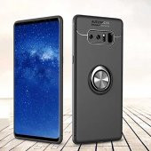 Samsung Galaxy Note 8 Kılıf Ravel Yüzüklü Magnetic Standlı Silikon Kapak - 1