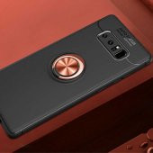 Samsung Galaxy Note 8 Kılıf Ravel Yüzüklü Magnetic Standlı Silikon Kapak - 6