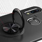 Xiaomi Mi Max 3 Kılıf Ravel Yüzüklü Magnetic Standlı Silikon Kapak - 11