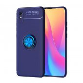 Xiaomi Redmi 9A Kılıf Ravel Yüzüklü Magnetic Standlı Silikon Kapak - 5