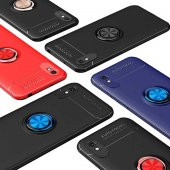 Xiaomi Redmi 9A Kılıf Ravel Yüzüklü Magnetic Standlı Silikon Kapak - 9