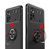Xiaomi Poco M4 Pro 4G Kılıf Zore Ravel Yüzüklü Magnetic Standlı Silikon Kapak - 2