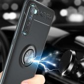 Oppo A91 Kılıf Ravel Yüzüklü Magnetic Standlı Silikon Kapak - 11
