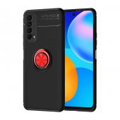 Huawei P Smart 2021 Kılıf Ravel Yüzüklü Magnetic Standlı Silikon Kapak - 11
