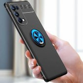 Oppo Reno 5 Pro 5G Kılıf Ravel Yüzüklü Magnetic Standlı Silikon Kapak - 3