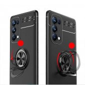 Oppo Reno 5 Pro 5G Kılıf Ravel Yüzüklü Magnetic Standlı Silikon Kapak - 5