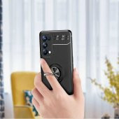 Oppo Reno 5 Pro 5G Kılıf Ravel Yüzüklü Magnetic Standlı Silikon Kapak - 6
