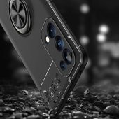 Oppo Reno 5 Pro 5G Kılıf Ravel Yüzüklü Magnetic Standlı Silikon Kapak - 9