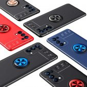 Oppo Reno 5 Pro 5G Kılıf Ravel Yüzüklü Magnetic Standlı Silikon Kapak - 10