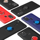 Samsung Galaxy A21S Kılıf Zore Ravel Yüzüklü Antişok Silikon Kapak - 1