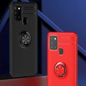 Samsung Galaxy A21S Kılıf Zore Ravel Yüzüklü Antişok Silikon Kapak - 5